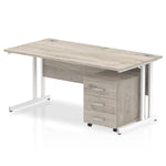 Impulse 1600mm Cantilever Straight Desk With Mobile Pedestal - Rogey