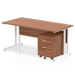 Impulse 1600mm Cantilever Straight Desk With Mobile Pedestal - Rogey