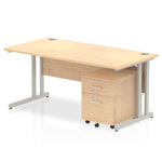 Impulse 1600mm Cantilever Straight Desk With Mobile Pedestal - Rogey