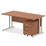 Impulse 1600mm Cantilever Straight Desk With Mobile Pedestal - Rogey