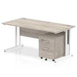 Impulse 1600mm Cantilever Straight Desk With Mobile Pedestal - Rogey