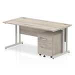 Impulse 1600mm Cantilever Straight Desk With Mobile Pedestal - Rogey