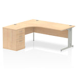 Impulse 1800mm Cable Managed Left Crescent Desk Workstation - Rogey