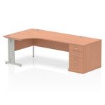 Impulse 1800mm Cable Managed Left Crescent Desk Workstation - Rogey