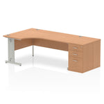 Impulse 1800mm Cable Managed Left Crescent Desk Workstation - Rogey