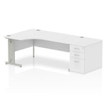 Impulse 1800mm Cable Managed Left Crescent Desk Workstation - Rogey