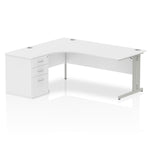 Impulse 1800mm Cable Managed Left Crescent Desk Workstation - Rogey