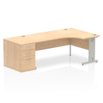 Impulse 1800mm Cable Managed Right Crescent Desk Workstation - Rogey