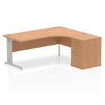 Impulse 1800mm Cable Managed Right Crescent Desk Workstation - Rogey