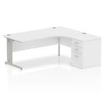 Impulse 1800mm Cable Managed Right Crescent Desk Workstation - Rogey