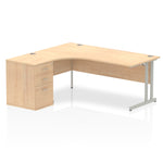 Impulse 1800mm Cantilever Left Crescent Desk Workstation - Rogey