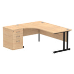 Impulse 1800mm Cantilever Left Crescent Desk Workstation - Rogey