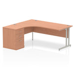 Impulse 1800mm Cantilever Left Crescent Desk Workstation - Rogey