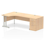 Impulse 1800mm Cantilever Left Crescent Desk Workstation - Rogey