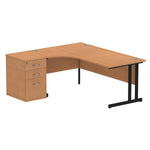 Impulse 1800mm Cantilever Left Crescent Desk Workstation - Rogey