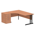 Impulse 1800mm Cantilever Left Crescent Desk Workstation - Rogey