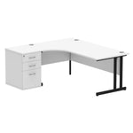 Impulse 1800mm Cantilever Left Crescent Desk Workstation - Rogey