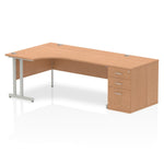 Impulse 1800mm Cantilever Left Crescent Desk Workstation - Rogey