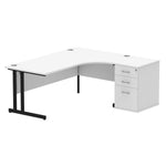 Impulse 1800mm Cantilever Right Crescent Desk Workstation - Rogey