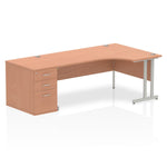 Impulse 1800mm Cantilever Right Crescent Desk Workstation - Rogey