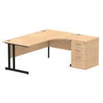 Impulse 1800mm Cantilever Right Crescent Desk Workstation - Rogey