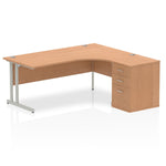 Impulse 1800mm Cantilever Right Crescent Desk Workstation - Rogey