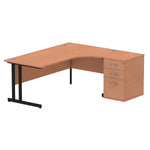 Impulse 1800mm Cantilever Right Crescent Desk Workstation - Rogey