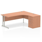 Impulse 1800mm Cantilever Right Crescent Desk Workstation - Rogey