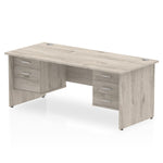 Impulse Panel End Straight Desk With Two Fixed Pedestal - Rogey