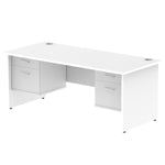 Impulse Panel End Straight Desk With Two Fixed Pedestal - Rogey