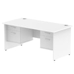 Impulse Panel End Straight Desk With Two Fixed Pedestal - Rogey