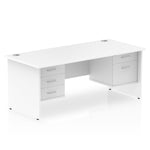 Impulse Panel End Straight Desk With Two Fixed Pedestal - Rogey