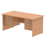 Impulse Panel End Straight Desk With Two Fixed Pedestal - Rogey