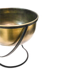 Indoor Kensington Brass Metal Round Planter on Stand H30Cm W28Cm - Rogey