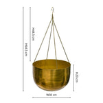 Indoor Mayfair Antique Brass Hanging Planter H21Cm D30Cm - Rogey