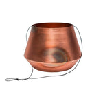 Indoor Soho Aged Copper Hanging Planter with Leather Strap H15Cm D21Cm - Rogey