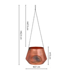 Indoor Soho Aged Copper Hanging Planter with Leather Strap H15Cm D21Cm - Rogey