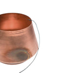 Indoor Soho Aged Copper Hanging Planter with Leather Strap H15Cm D21Cm - Rogey