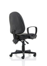 Jackson Medium Back Black Leather Task Operator Office Chair - Rogey