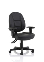 Jackson Medium Back Black Leather Task Operator Office Chair - Rogey