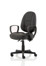 Jackson Medium Back Black Leather Task Operator Office Chair - Rogey