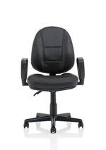 Jackson Medium Back Black Leather Task Operator Office Chair - Rogey