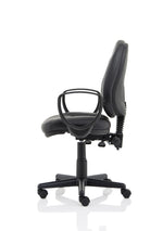 Jackson Medium Back Black Leather Task Operator Office Chair - Rogey