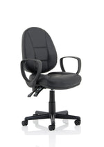 Jackson Medium Back Black Leather Task Operator Office Chair - Rogey