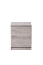 Jupiter 2 Drawer Bedside - Grey Oak - Rogey