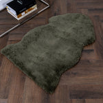 Khaki Green Short Pile Sheepskin Rug - Rogey