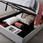 Kingham Grey Velvet Ottoman Bed Double - Rogey