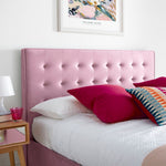 Kingham Pink Velvet Ottoman Bed King - Rogey