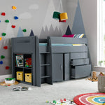 Lacy Grey Storage Mid Sleeper Single - Rogey