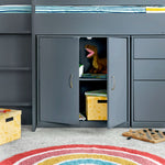 Lacy Grey Storage Mid Sleeper Single - Rogey